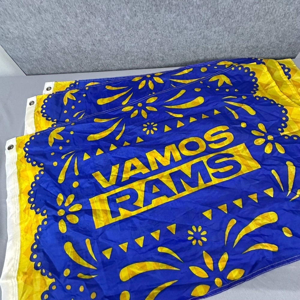 3 LA Rams Flags NFL 37x23.5 Blue Yellow Vamos Rams Banner Los Angeles Football